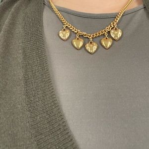 Gold hearts necklace and ring